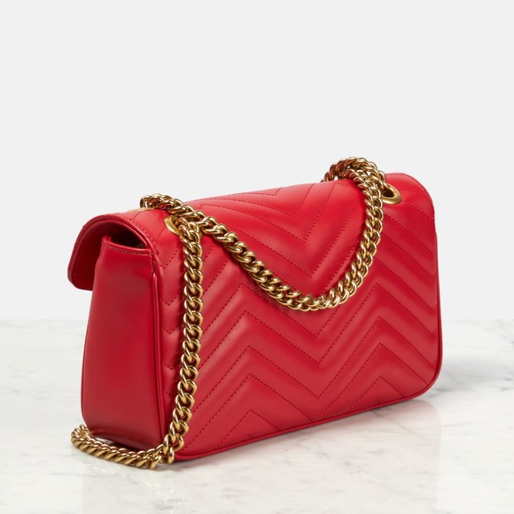 Gucci - GG Marmont Quilted Gold Chain Strap Shoulder Bag - MSRP $2550 - BNIB - Picture 4 of 5